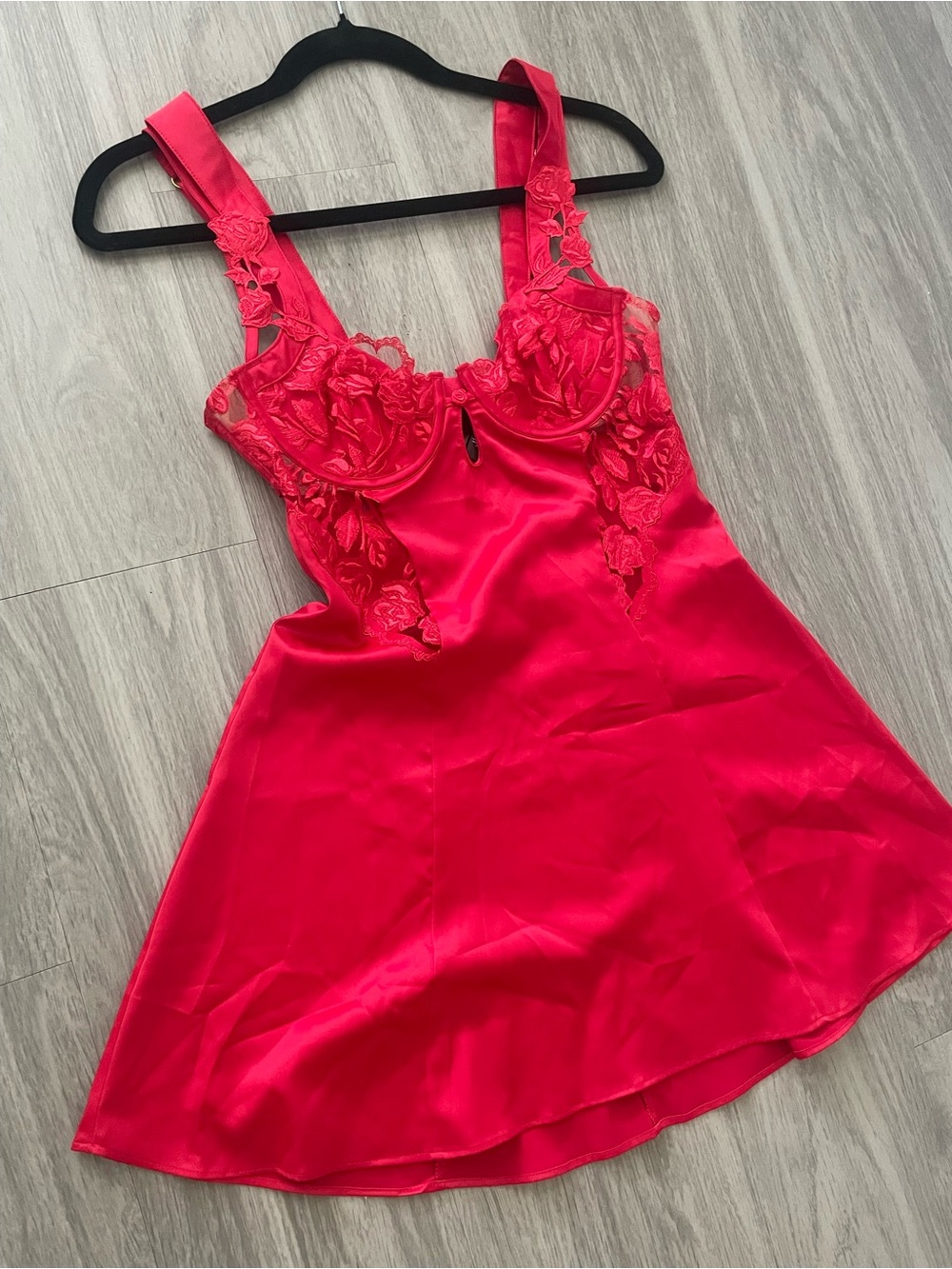 NWT - Red Satin Lace Dress